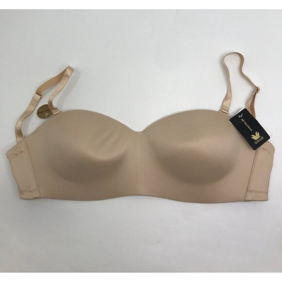 Wacoal Staying Power Wire Free Strapless Bra Sand Beige 32DDD NEW - Picture 2 of 4